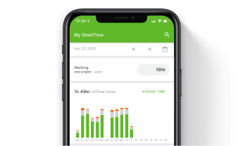 A screenshot of TimeTrackerX mobile time tracker app